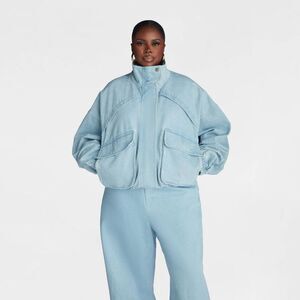 KBB by KAHLANA Women's 'The Denim Bomber Jacket' - Medium Wash XXL